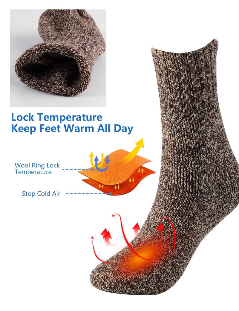Jeasona Warm Winter Wool Socks for Women Thermal Thick Socks Gifts for Women Mom (Multicolored Light) - Image 3